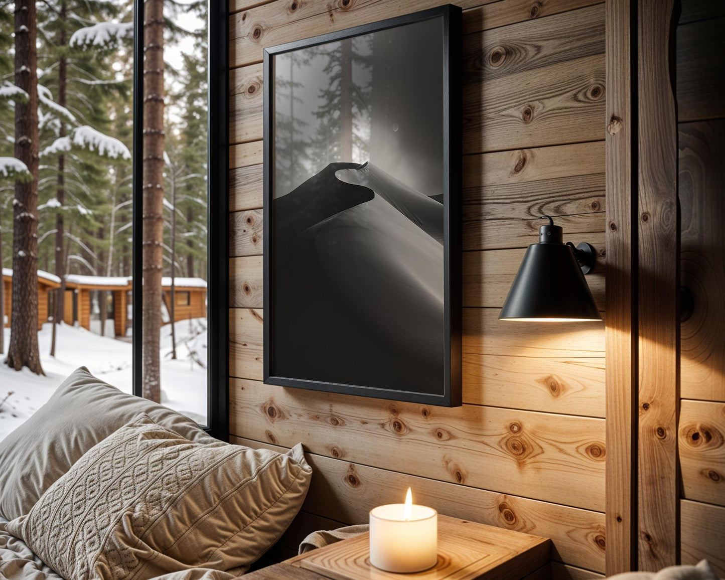 Botanical Photo | Monochrome Desert Dunes Print | Minimalist Black and White Landscape wall art print, minimalist black and white poster, modern Scandinavian wall decor, Monohaus