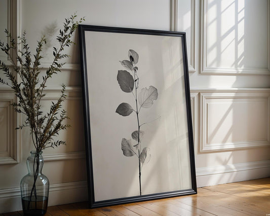 Botanical Photo | Stem Print | Minimalist Black and White Fine Art wall art print, minimalist black and white poster, modern Scandinavian wall decor, Monohaus