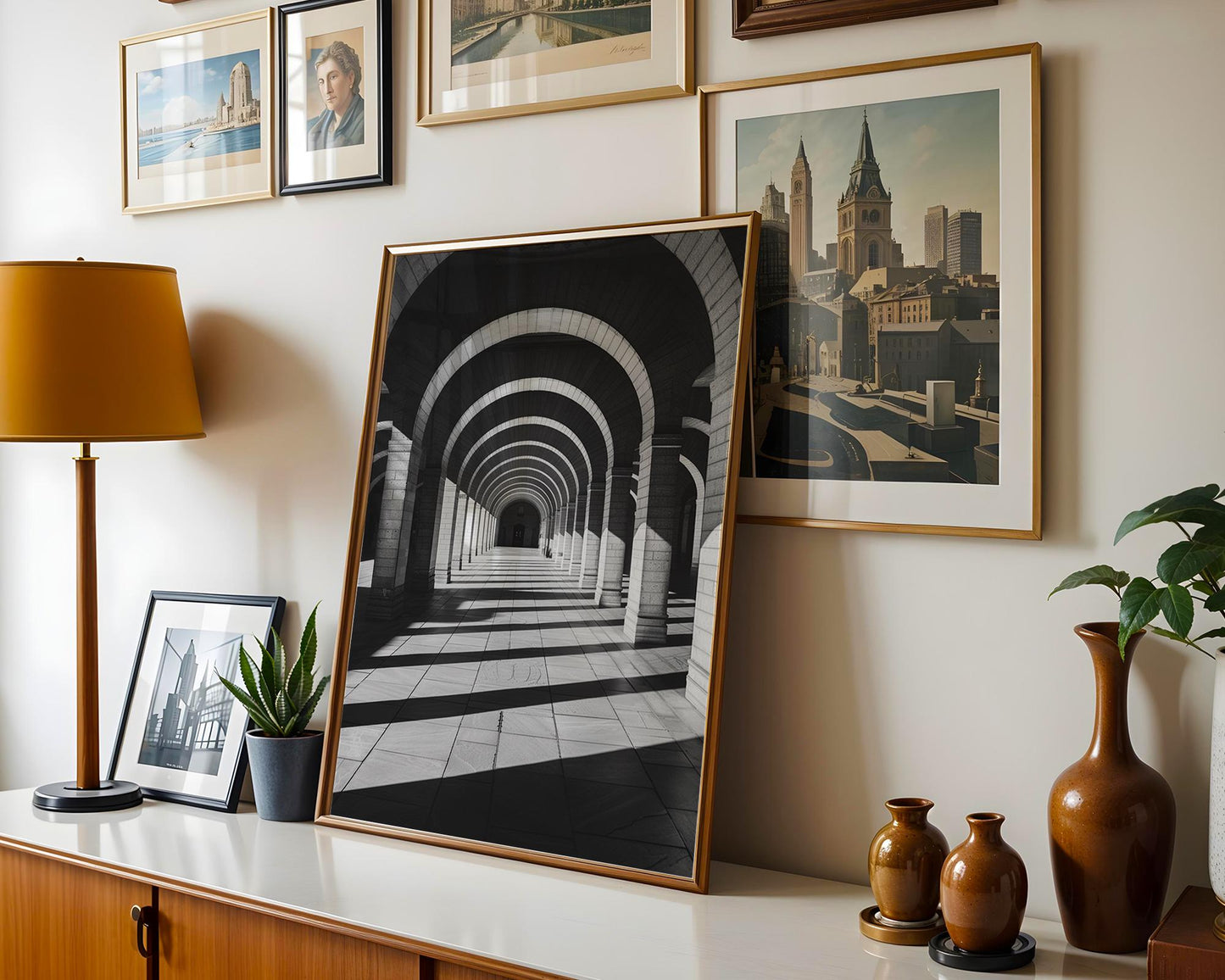 World Landmark | Madrid Cathedral Arches Print | Minimalist Black and White Photography