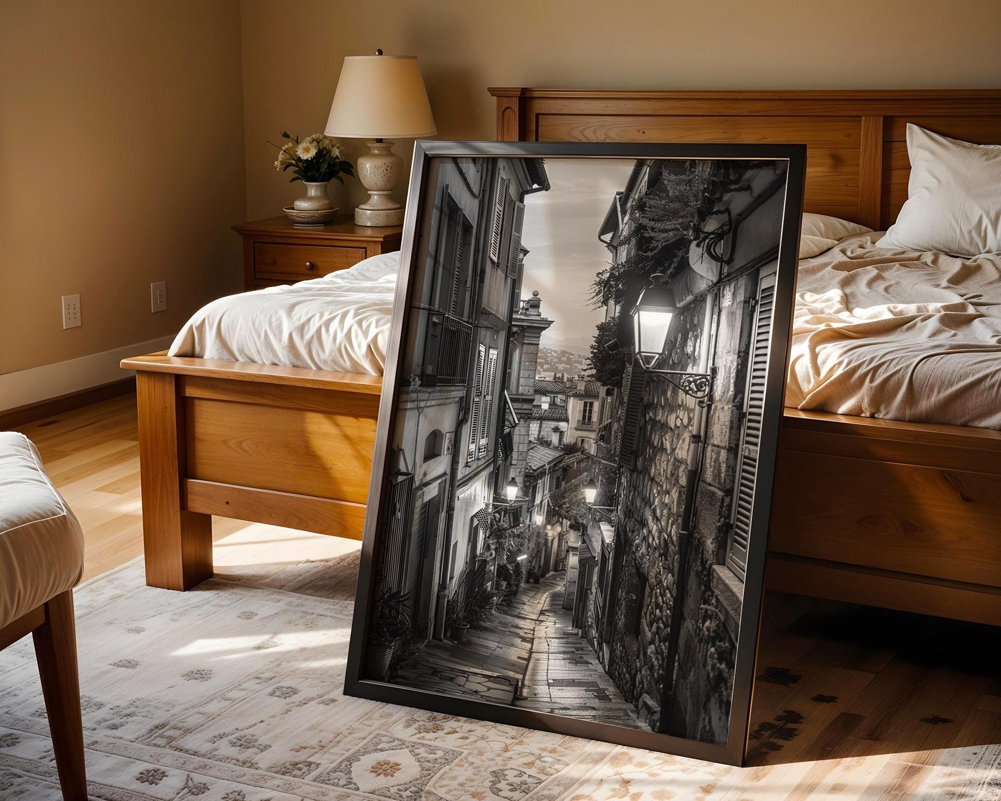 Villefranche sur Mer Photography Print | French Riviera Black and White Coastal Wall Art wall art print, minimalist black and white poster, modern Scandinavian wall decor, Monohaus