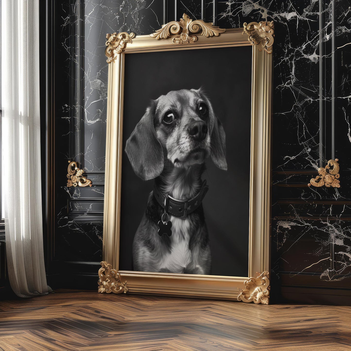 Dog Photography Beagle Portrait Print | Black and White  | Minimalist Pet Art wall art print, minimalist black and white poster, modern Scandinavian wall decor, Monohaus