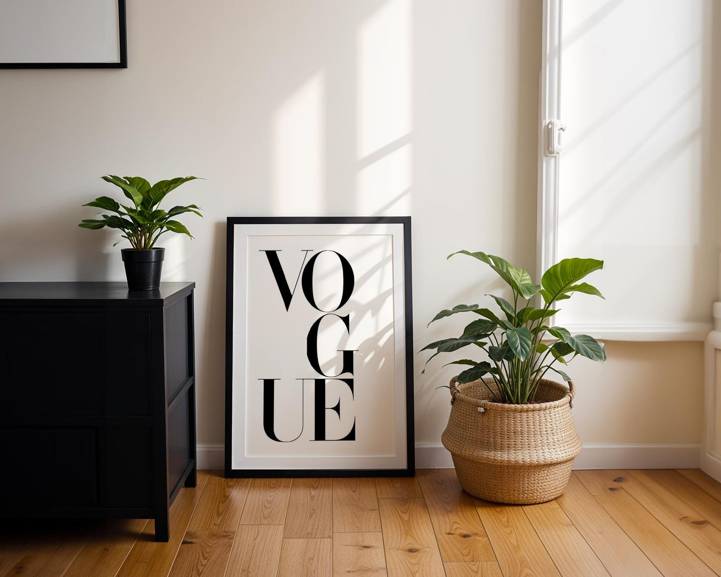 Designer Wall Art | Vogue Typography Print | Black And White Fashion Poster typography wall art print, minimalist black and white type poster, modern graphic design decor, Monohaus