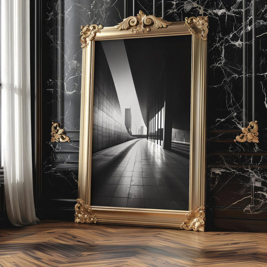 Urban Photography | Abstract Curved Modern Architecture Print Black and White wall art print, black and white architectural poster, minimalist modern Scandinavian wall decor, Monohaus