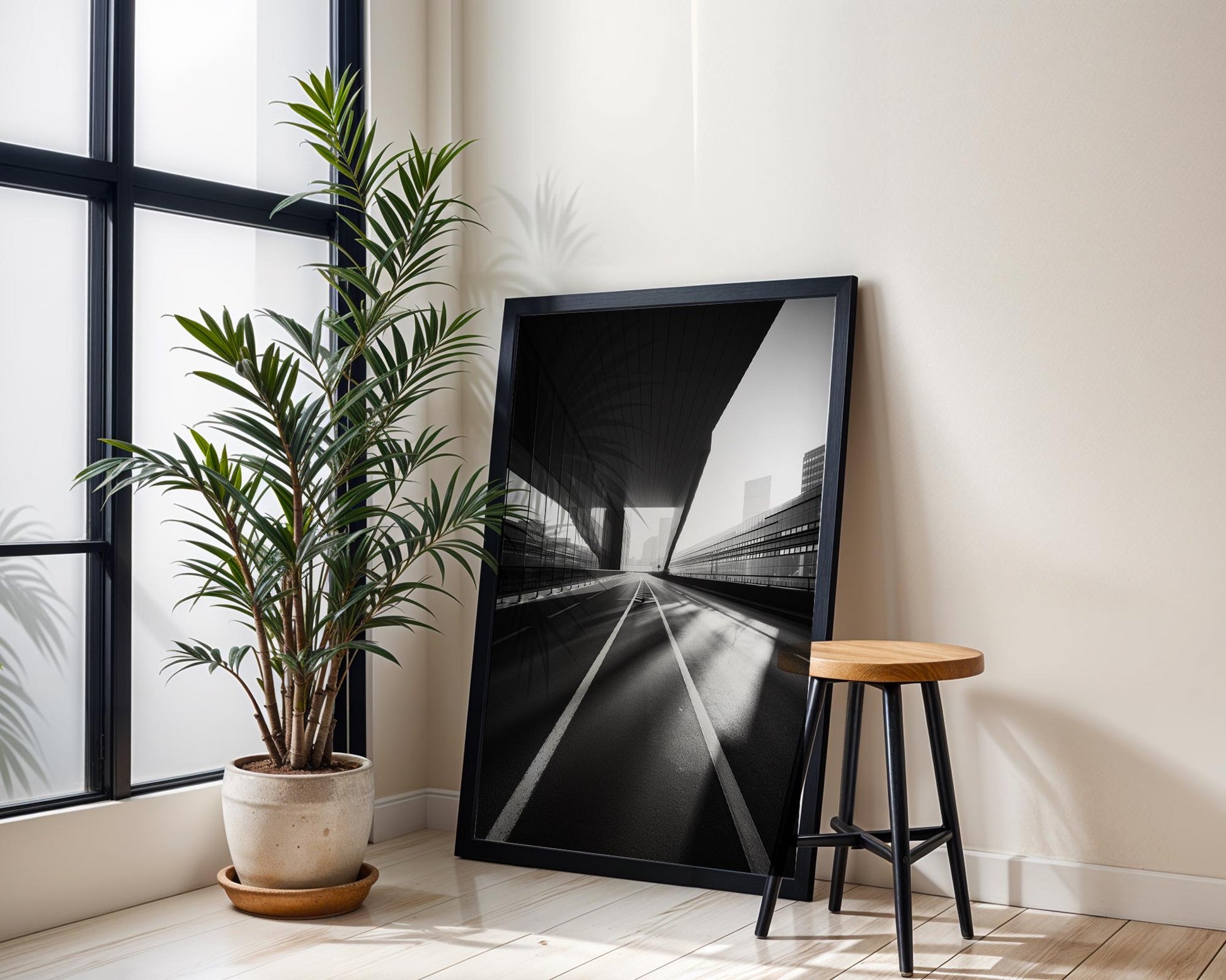 Urban Photography | Modern Architecture Print Black and White Abstract Building wall art print, black and white architectural poster, minimalist modern Scandinavian wall decor, Monohaus