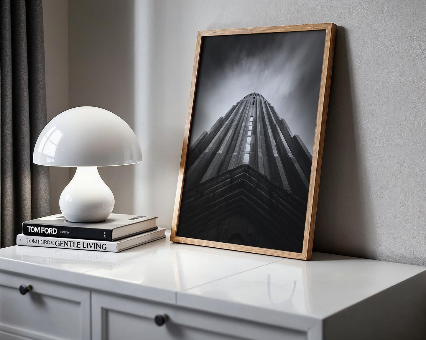 World Landmark | Hallgrímskirkja Church Print | Black and White Reykjavik Architecture Photography