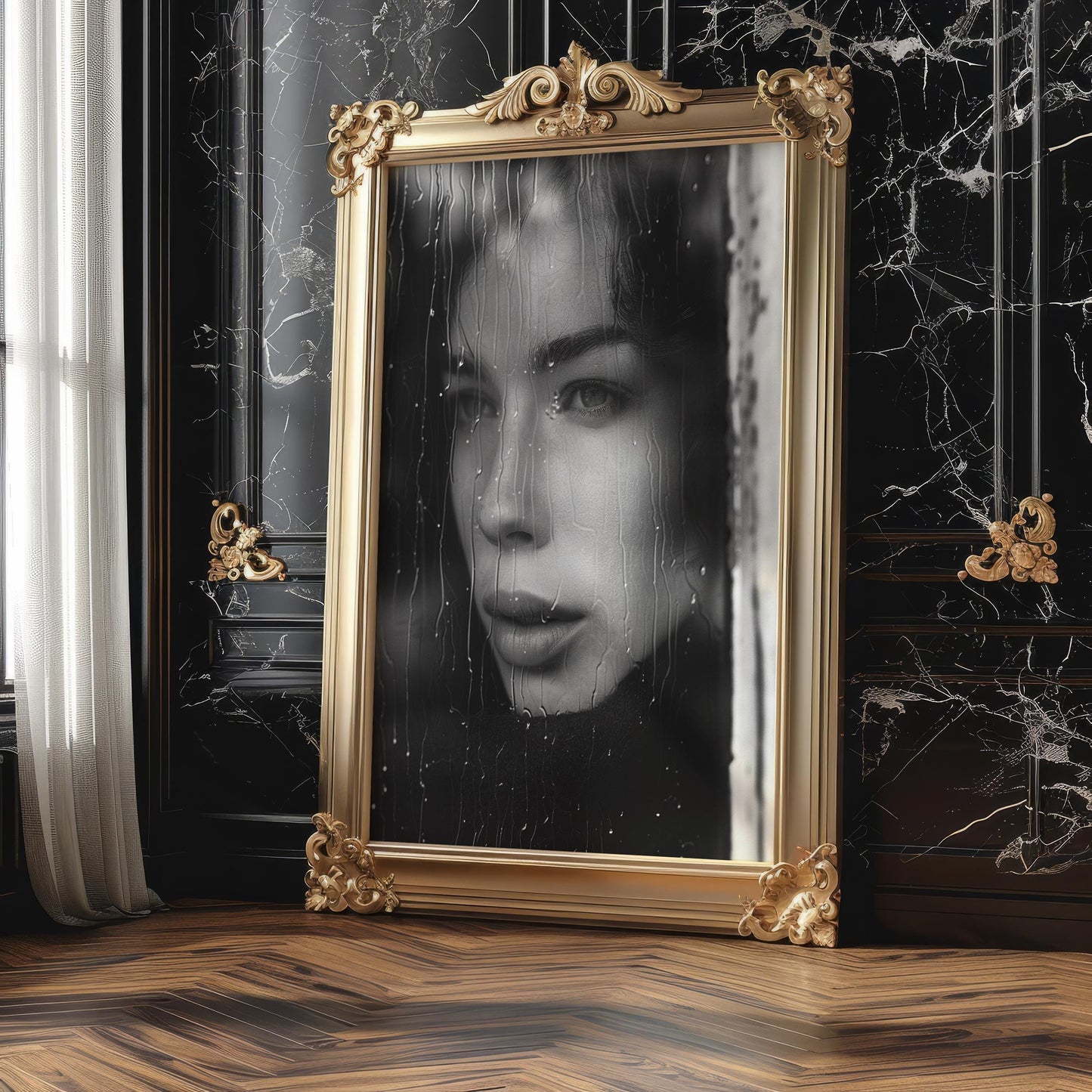 Minimal Wall Art Intimate Portrait | Black & White Moody Home Decor wall art print, minimalist black and white poster, modern Scandinavian wall decor, Monohaus