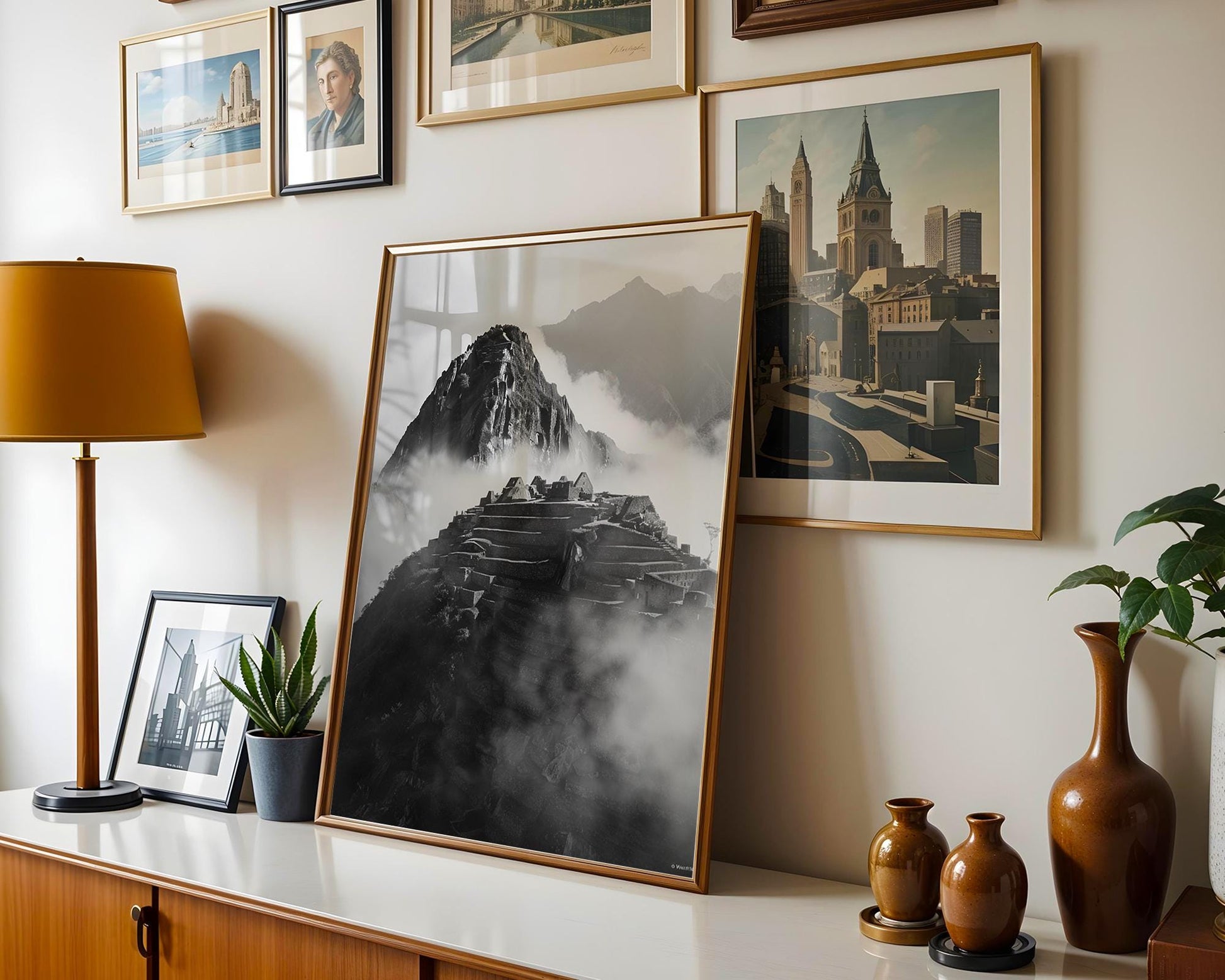 World Landmark | Machu Picchu Print | Black and White Mountain Photography, Peru Travel Poster wall art print, minimalist black and white poster, modern Scandinavian wall decor, Monohaus