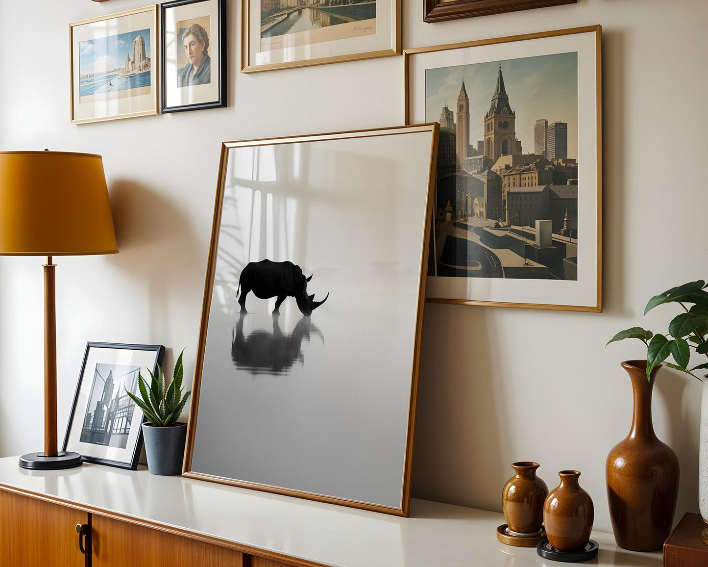 Wildlife Poster | Rhino Print | Minimalist Black & White Safari Photography wall art print, minimalist black and white poster, modern Scandinavian wall decor, Monohaus