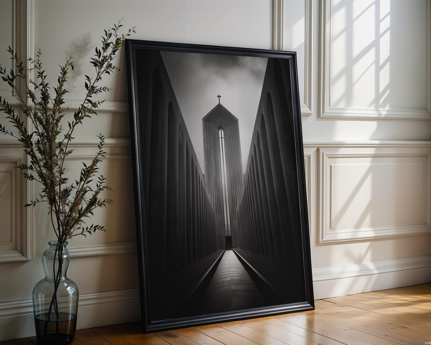 World Landmark | Modern Church Architecture Print | Minimalist Black and White Photography