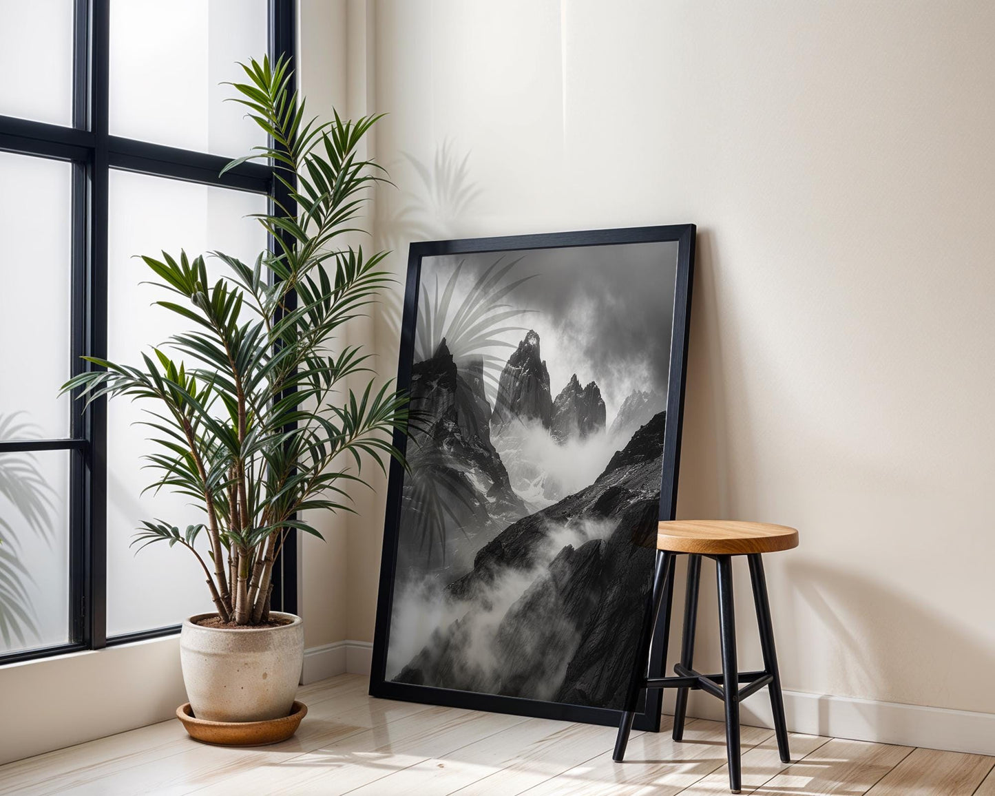 World Landmark | Patagonia Mountain Print | Torres del Paine, Chile Black and White Photography
