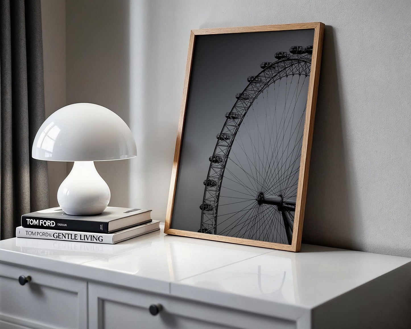 World Landmark | London Eye Photography Print | Minimalist Black and White Wall Art wall art print, minimalist black and white poster, modern Scandinavian wall decor, Monohaus