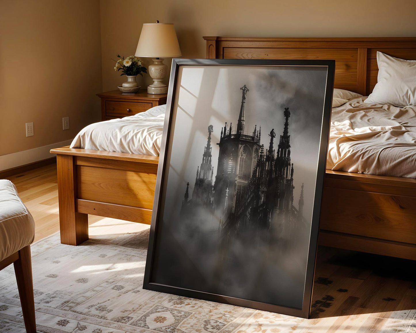 World Landmark | Gothic Cathedral Spires Photography Print | Black and White Architecture Wall Art