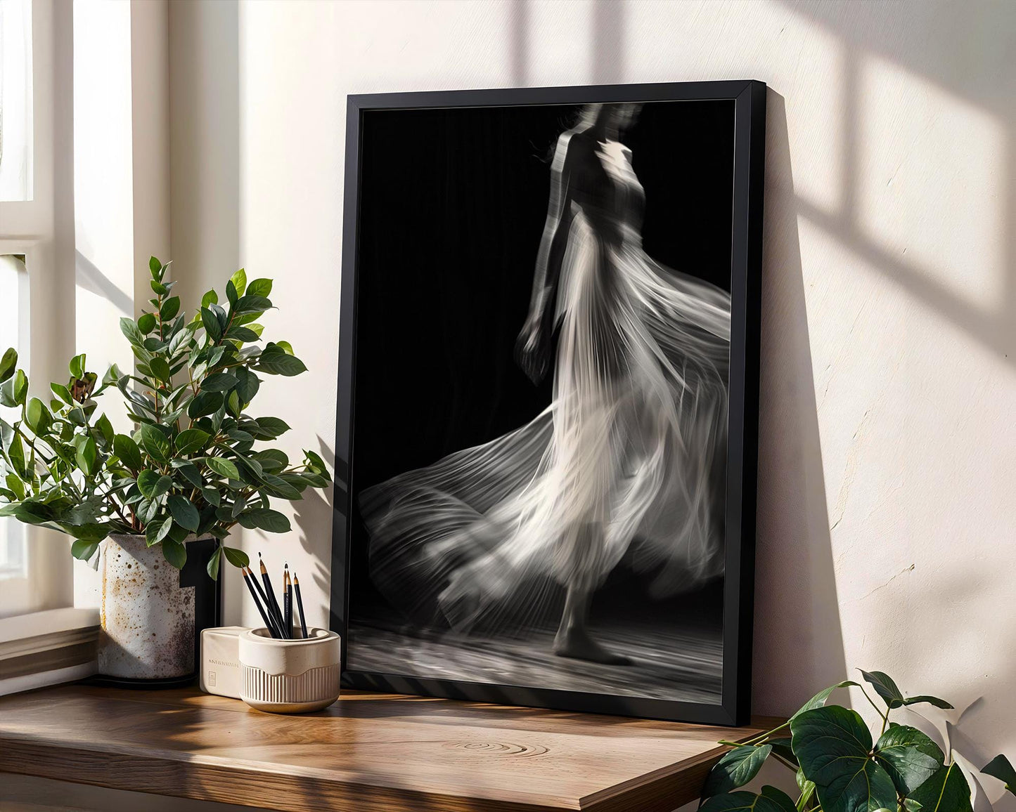 Minimal Wall Art Grace in Motion | Black and White Dance Photography wall art print, minimalist black and white poster, modern Scandinavian wall decor, Monohaus