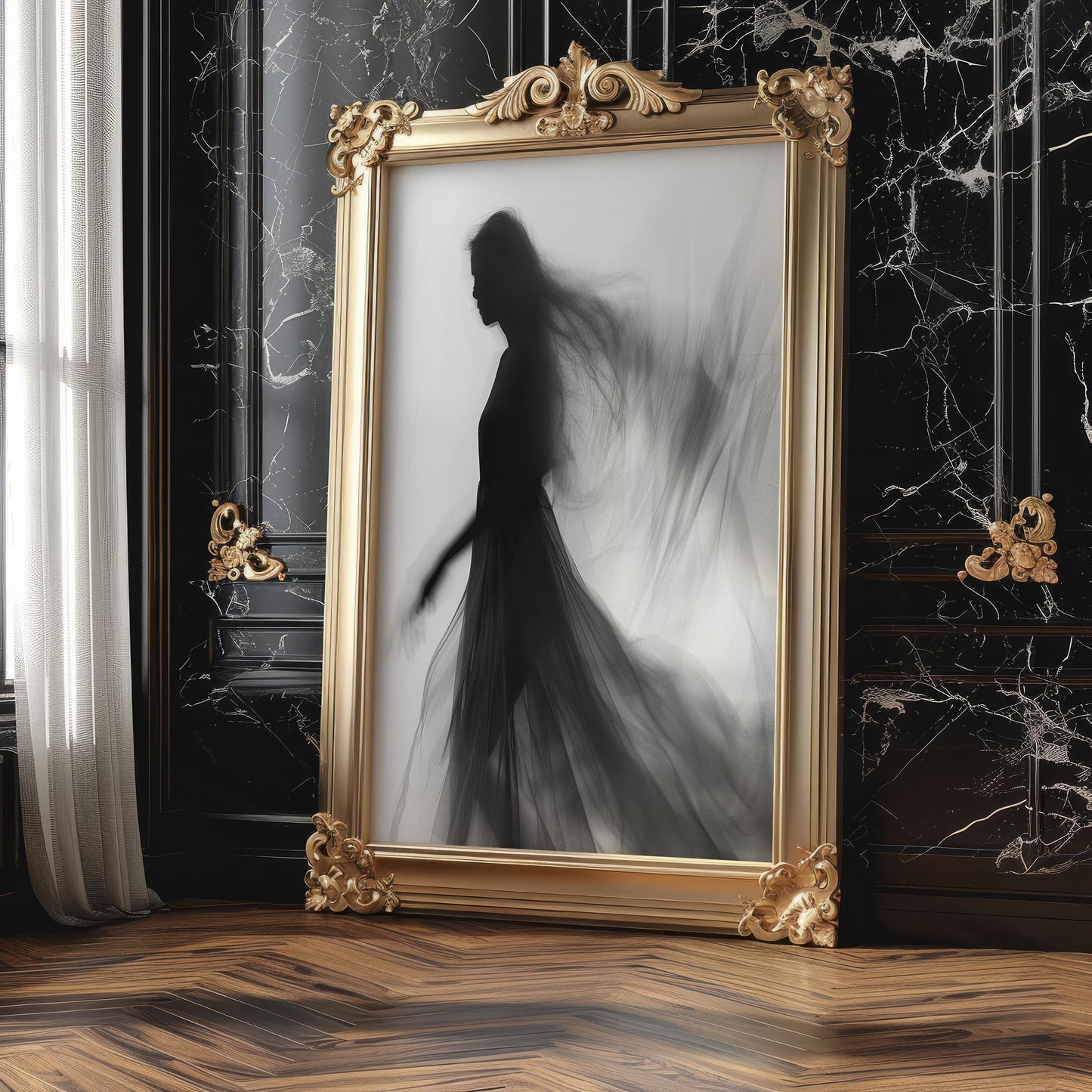 Minimal Wall Art Ethereal Silhouette Black and White Photography Print wall art print, minimalist black and white poster, modern Scandinavian wall decor, Monohaus