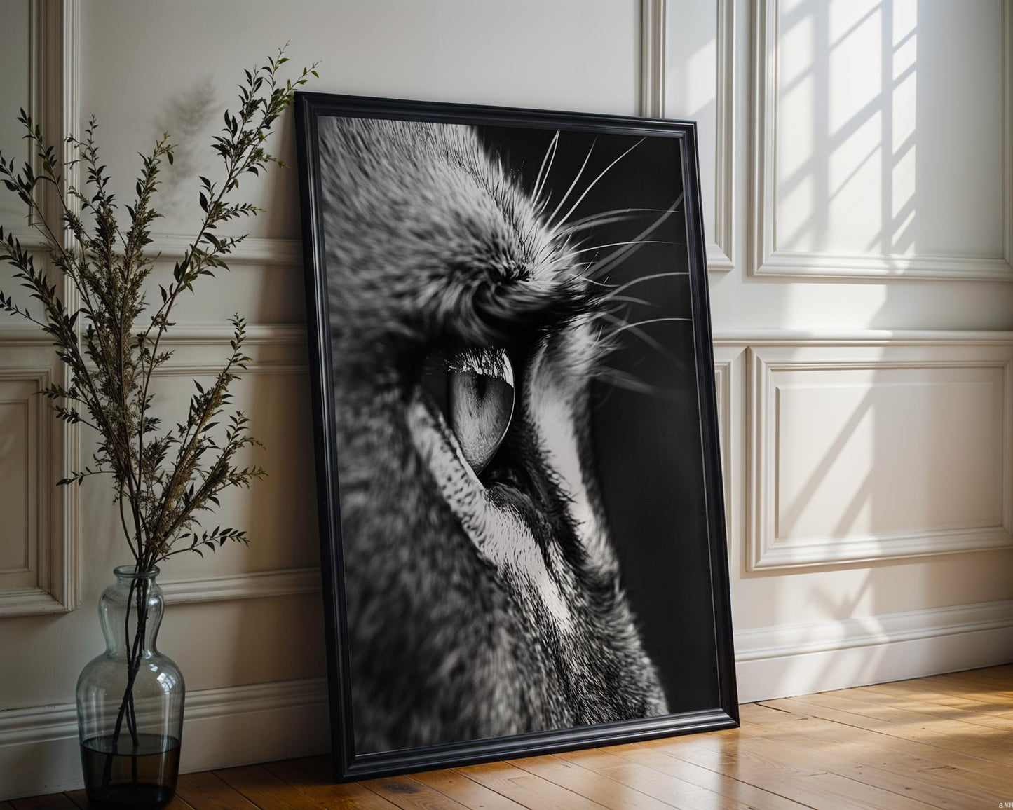 Wildlife Poster | Lion Eye Print | Minimalist Black & White Photography, Modern Safari Art wall art print, minimalist black and white poster, modern Scandinavian wall decor, Monohaus